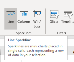 Step 3: Select Trendline from the Add Sparkline Elements window