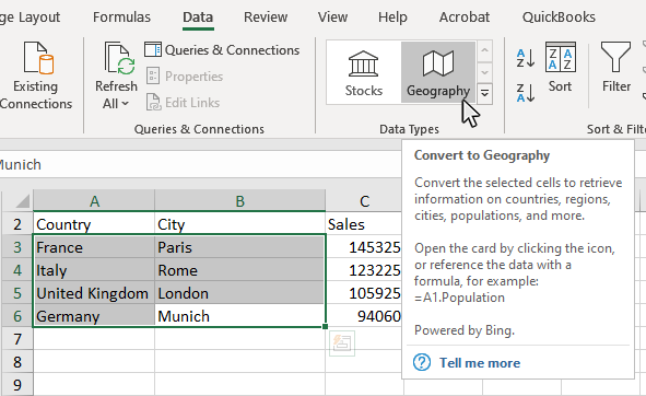 Step 2: Click the Insert Tab, and then Click the Column Symbol in the Charts Group