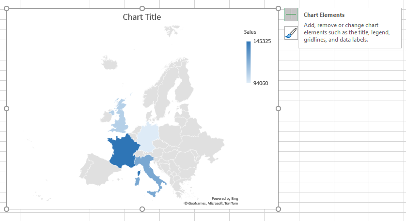 Step 2: Click on the Chart Elements button next to the chart