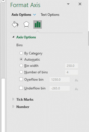 Step 3: Use the Format Axis panel to make changes to the appearance of your chart