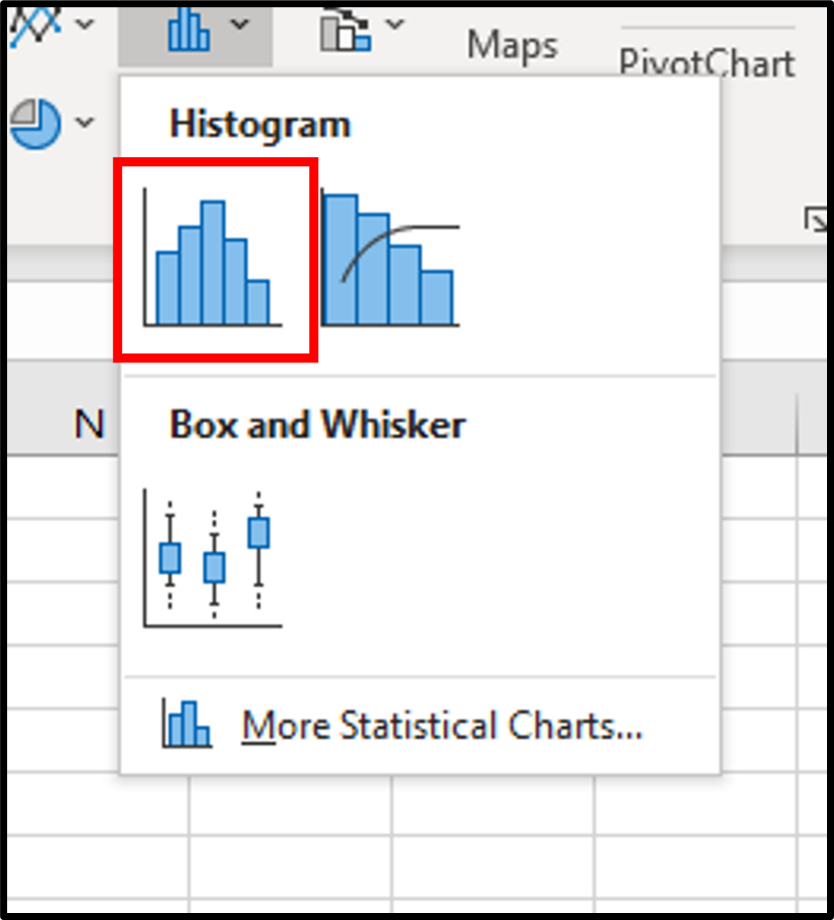 Step 3: Select Histogram chart type