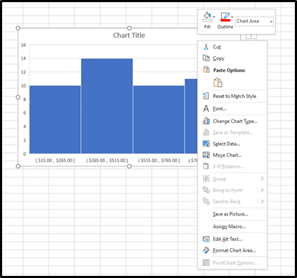 Step 1: Right-Click on a blank area of the chart