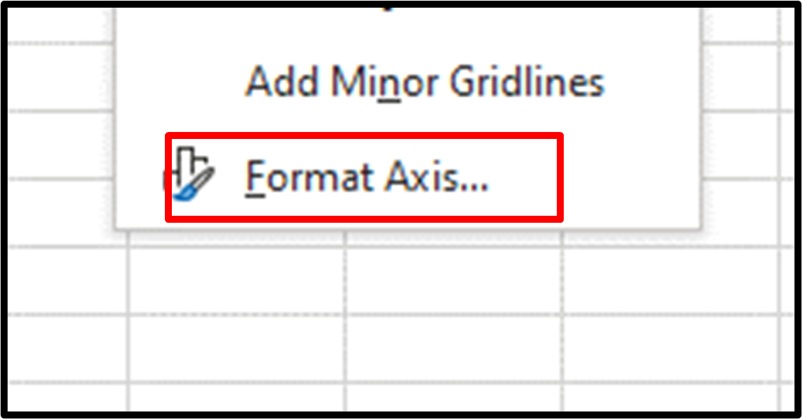 Step 2: Select the Format Axis option