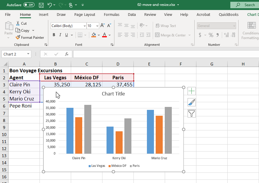 Step 1: Click on a blank area of the chart