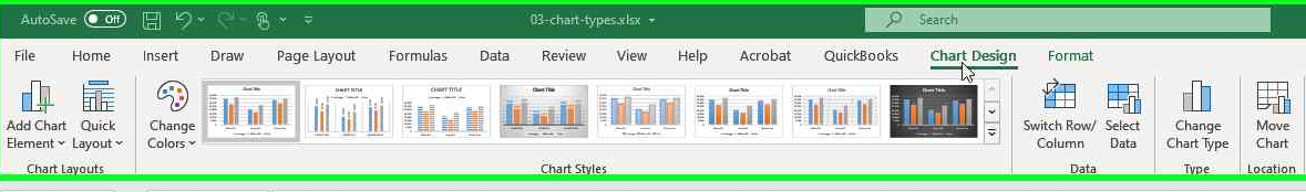 Step 2: Select the Chart Design tab