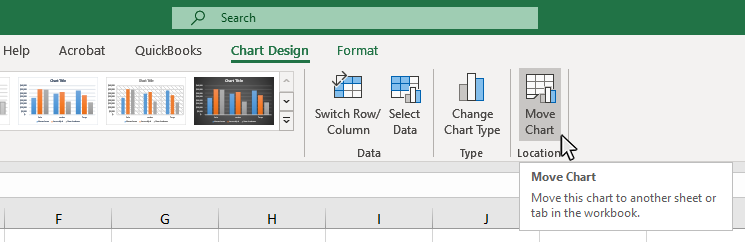 Step 3: Click the Move Chart Button