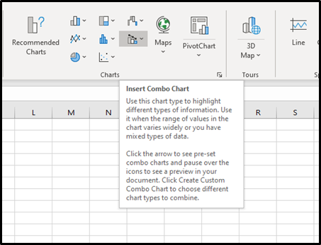 Step 2: Click the Insert Tab, and then Click the Statistic Chart button