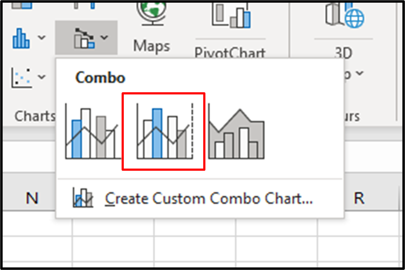 Step 3: Select Combo chart type