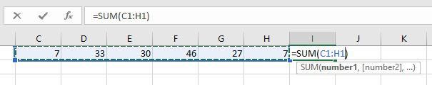 Step Three: Enter the Cell Range inside the formula brackets.