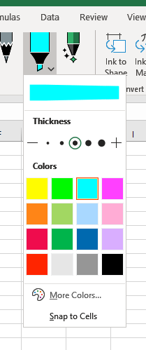 Step 3: Configure the Highlighter color and thickness