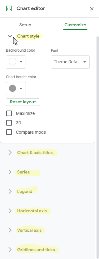 Step 3: Adjust the Customization Options you would like to modify on the Customization tab