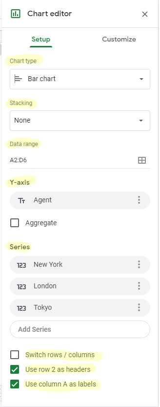 Step 3: Adjust the Setup Options you would like to modify on the Setup tab