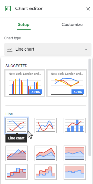 Step 3: Click the Stock button from the Chart type window