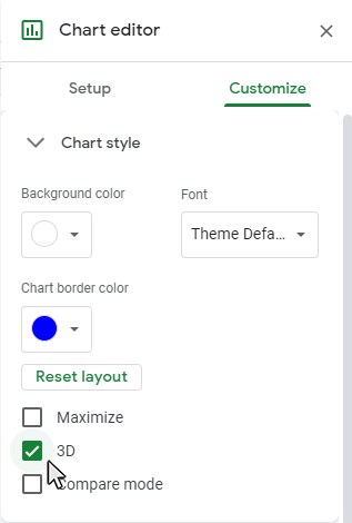 Updated style on Google Sheet Chart